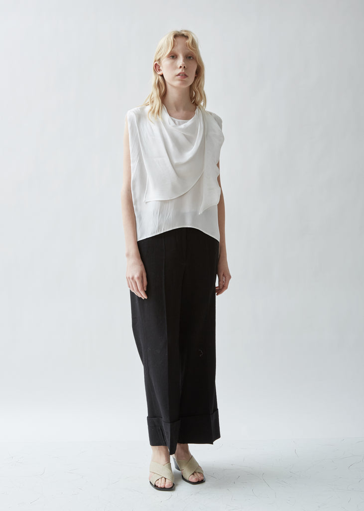 Foulard Draped Satin Top