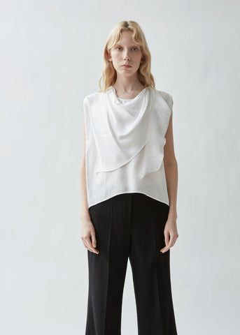 Foulard Draped Satin Top