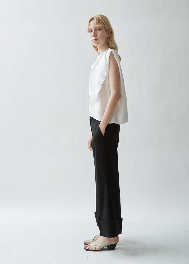 Foulard Draped Satin Top