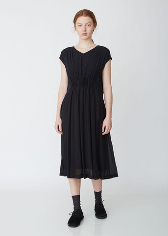 Pleated Crepe Dress