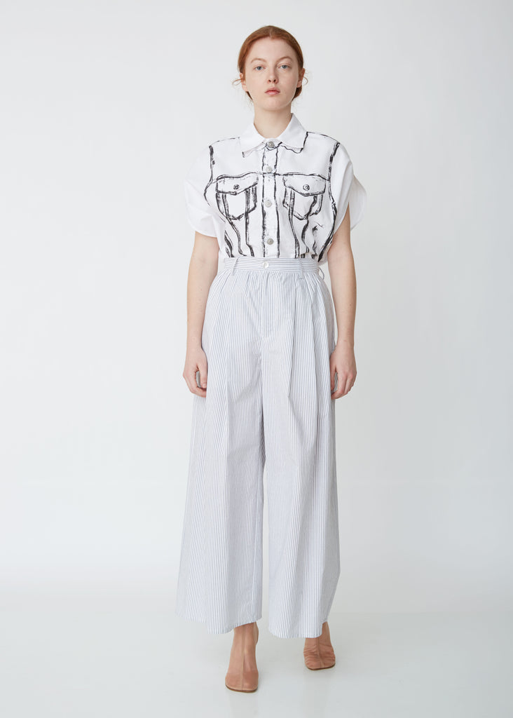 Striped Wide Leg Trousers