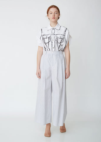 Striped Wide Leg Trousers