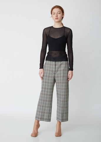 Cropped Plaid Trousers