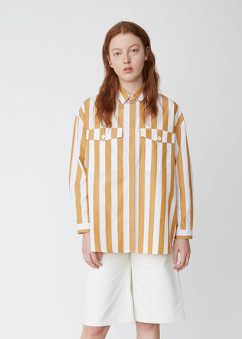 Striped Cotton Poplin Over Shirt