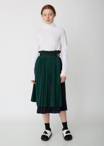 Stripe Shirting Wrap Skirt