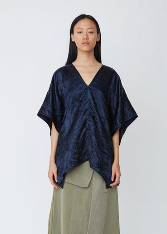 May Crinkled Satin V-Neck Tunic