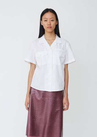 Nico Crinkled Poplin Pocket Button Shirt