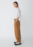 Compact Cotton Twill Wide Leg Pants