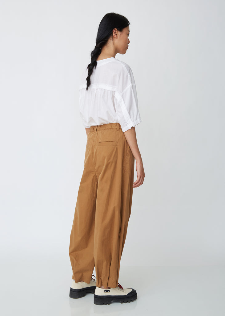 Compact Cotton Twill Wide Leg Pants