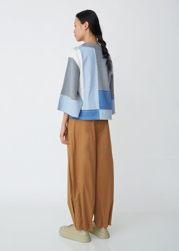 Denim Patched Sweater