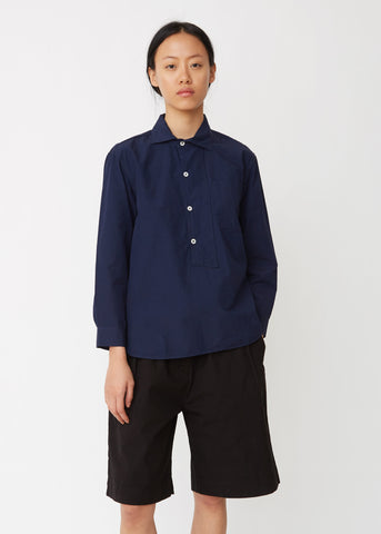 Asymmetric Collared Cotton Shirt