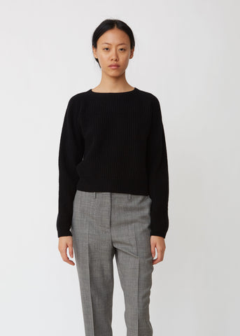 Ribbed Wool Crewneck Sweater