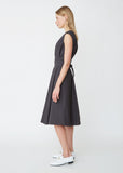 Cap Sleeve Dress with Self Tie Belt