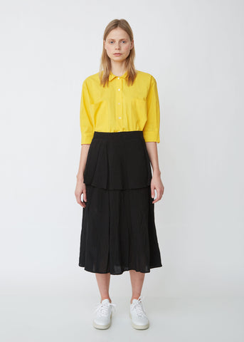 Pleated Crepe Skirt