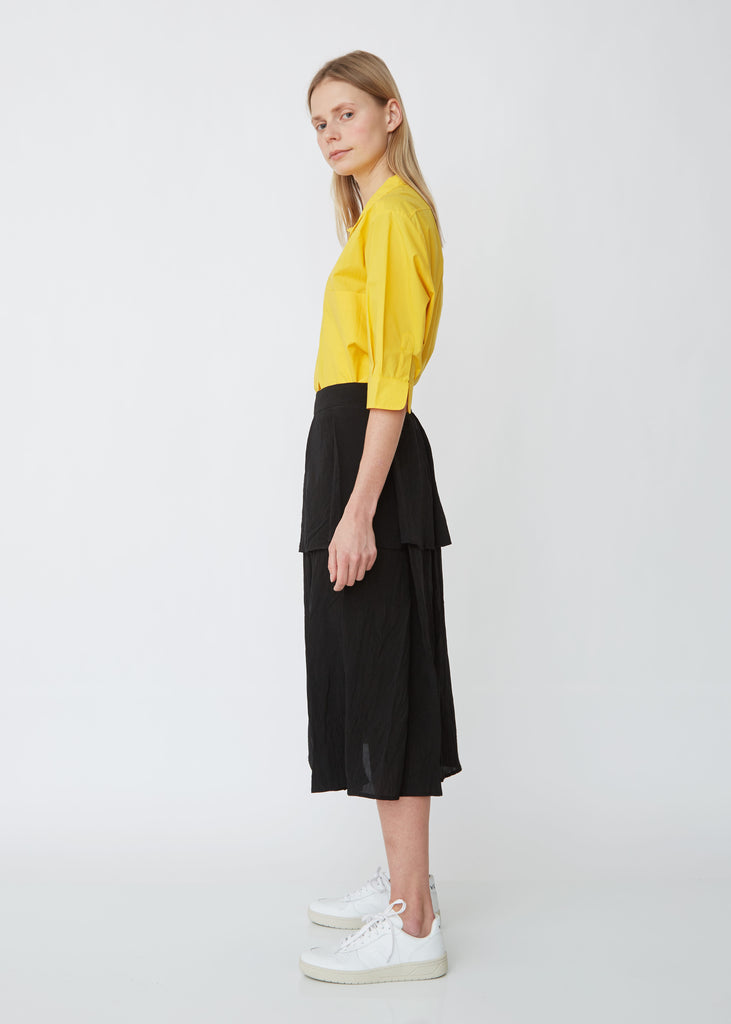 Pleated Crepe Skirt