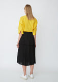 Pleated Crepe Skirt