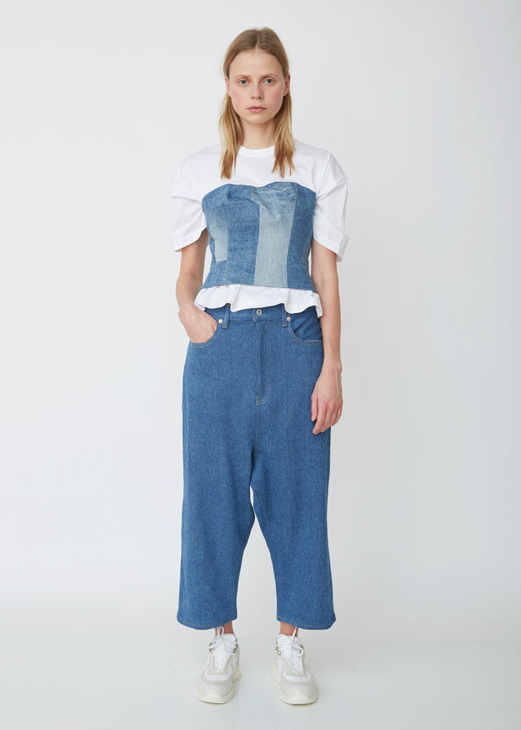 Cotton Stretch Drop Crotch Denim Pants