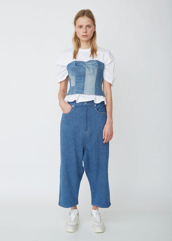 Cotton Stretch Drop Crotch Denim Pants