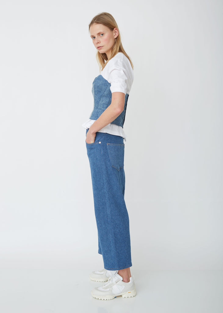 Cotton Stretch Drop Crotch Denim Pants