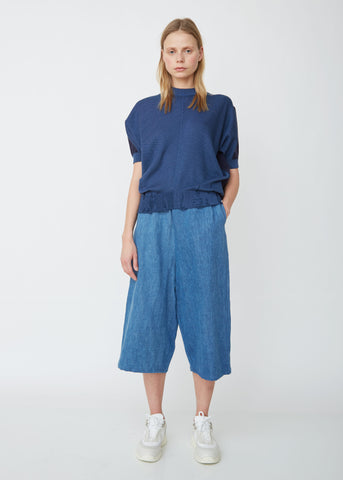 Cotton Linen Denim Wide Leg Pants