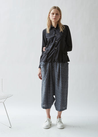 Broad Garment Treated Button Front Top