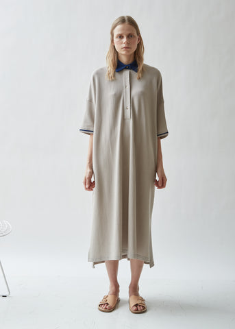 Oversized Waffle Cotton Polo Dress