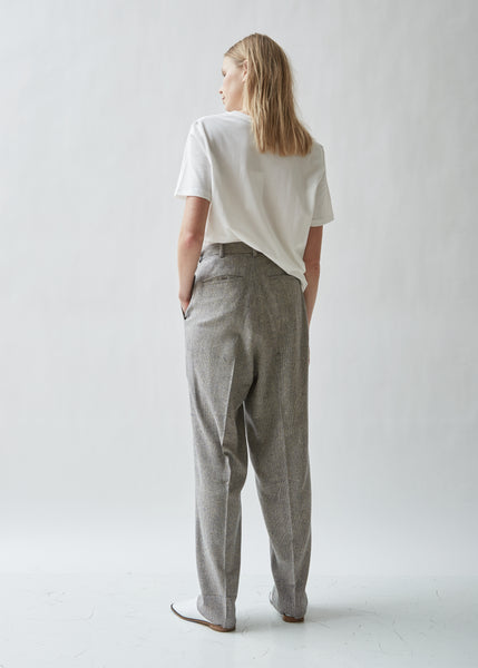 Pleated Tweed Silk Pants