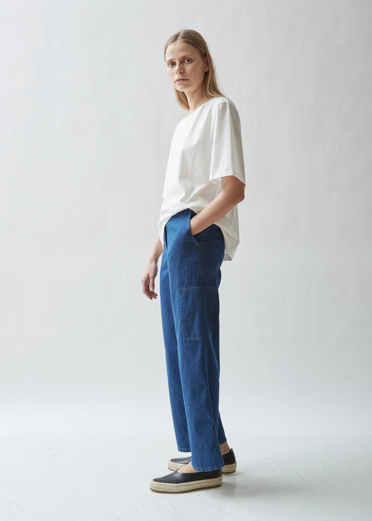 Washed Denim Wide Leg Jean