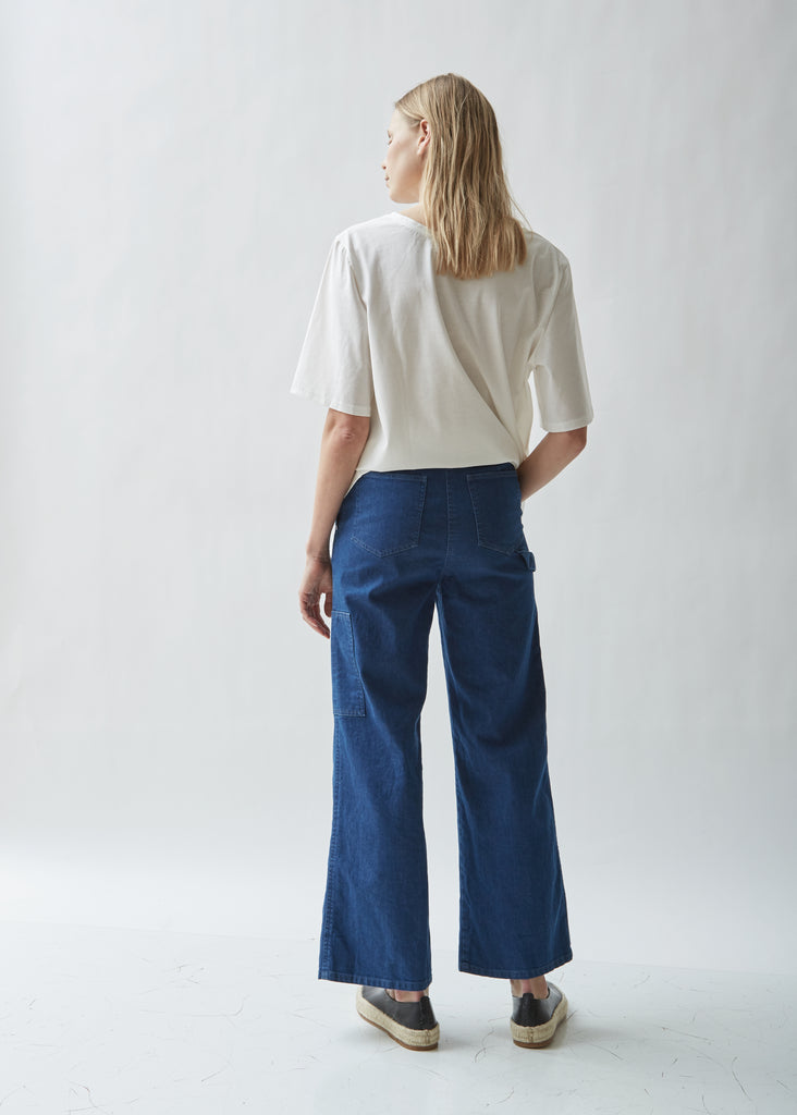 Washed Denim Wide Leg Jean