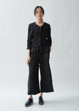 Splash Pleats Solid Cardigan