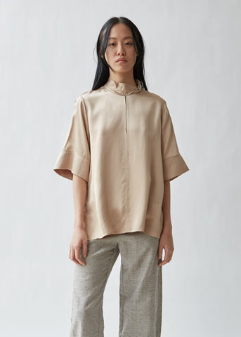 Twist Fluid Satin Blouse