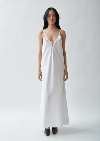 Ripped Poplin Slip Dress