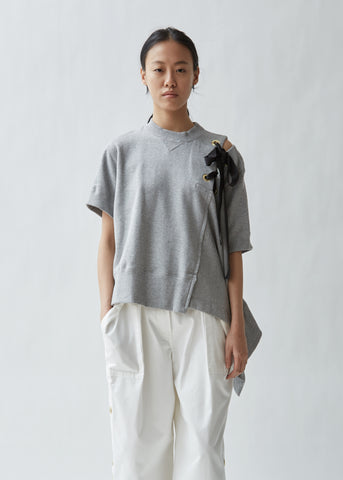 Sweatshirt x Knit Pullover Top