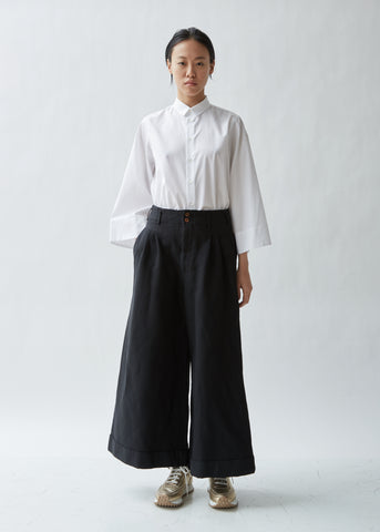 Twill Serge Garment Treated Wide Leg Pants