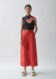 Wide Tailored Trouser W/ Marabou Trim