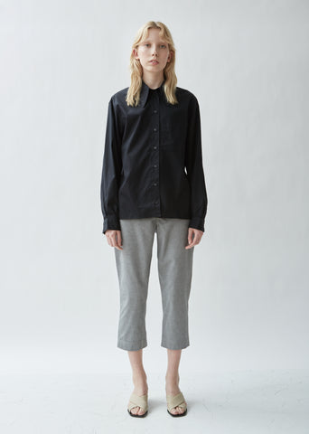 Straight Collar Poplin Shirt