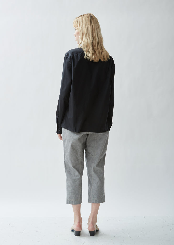 Straight Collar Poplin Shirt