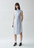 Sleeveless Striped Poplin Shirtdress
