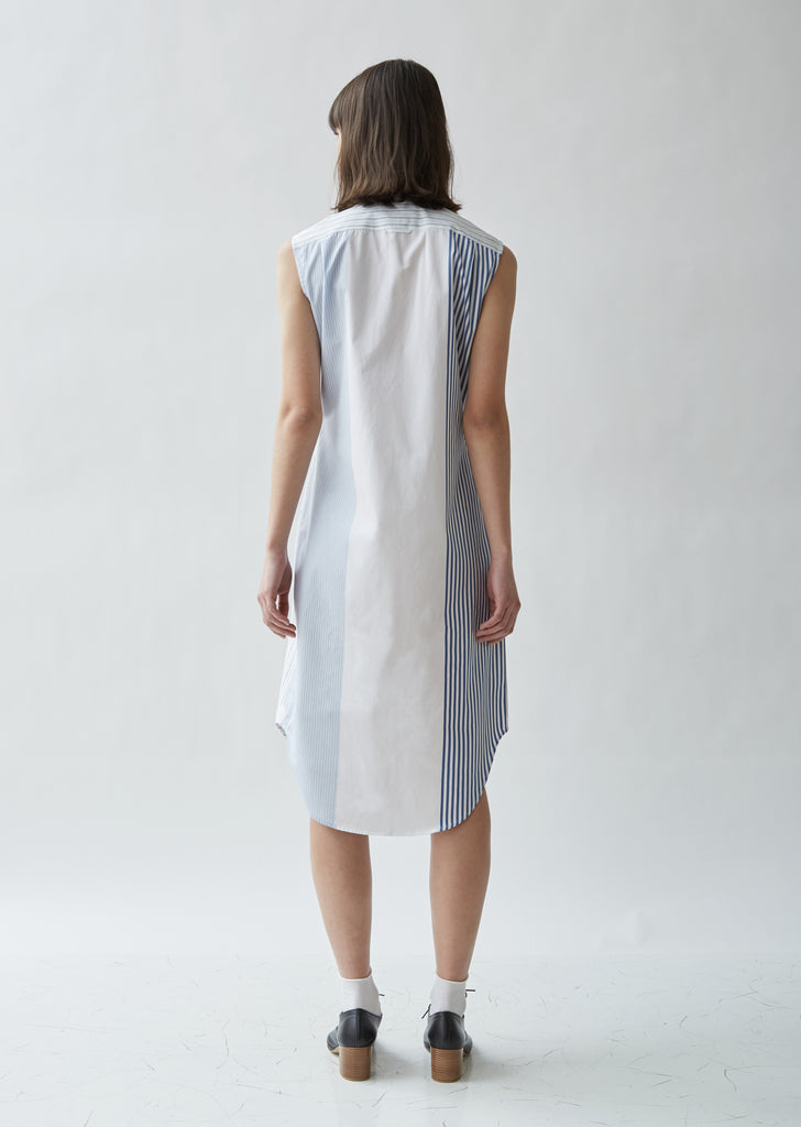 Sleeveless Striped Poplin Shirtdress