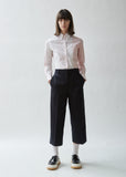 Straight Leg Cotton Twill Trousers
