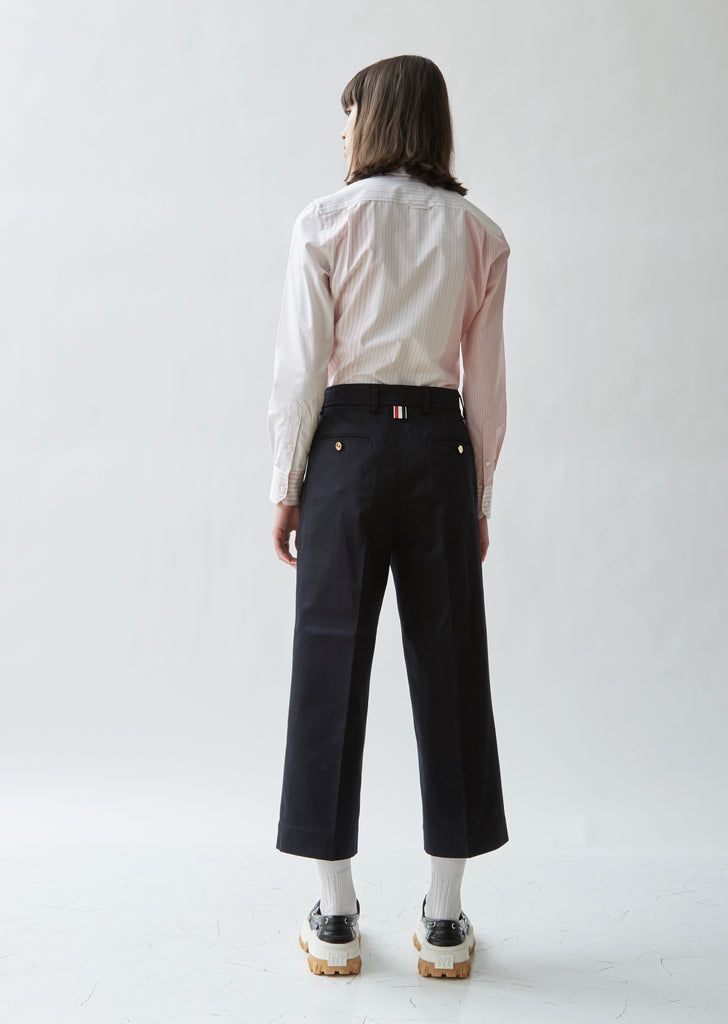 Straight Leg Cotton Twill Trousers