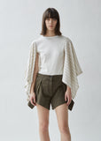 Stripe Contrast Draped T-shirt