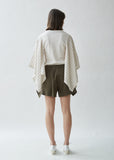 Stripe Contrast Draped T-shirt
