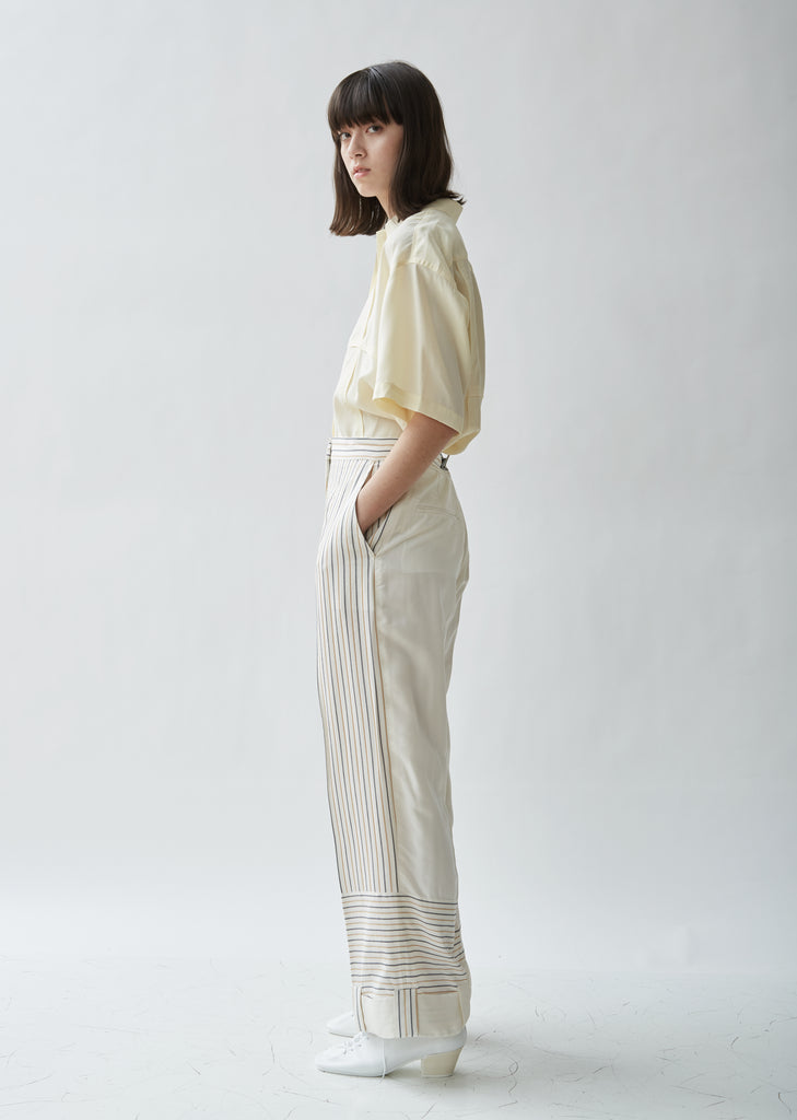 Stripe Contrast Panelled Trousers