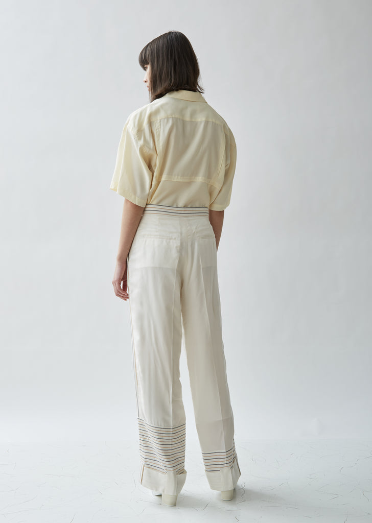 Stripe Contrast Panelled Trousers
