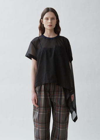 Draped Asymmetrical Organza Top
