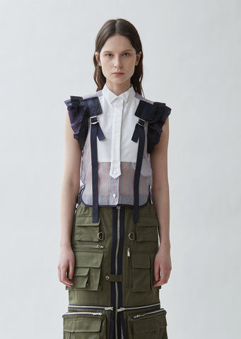 Stripe Organza Vest Top