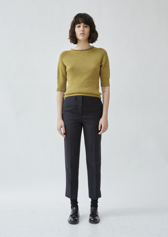 Mid Waist Crop Trousers