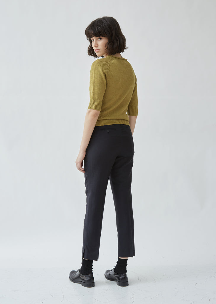 Mid Waist Crop Trousers