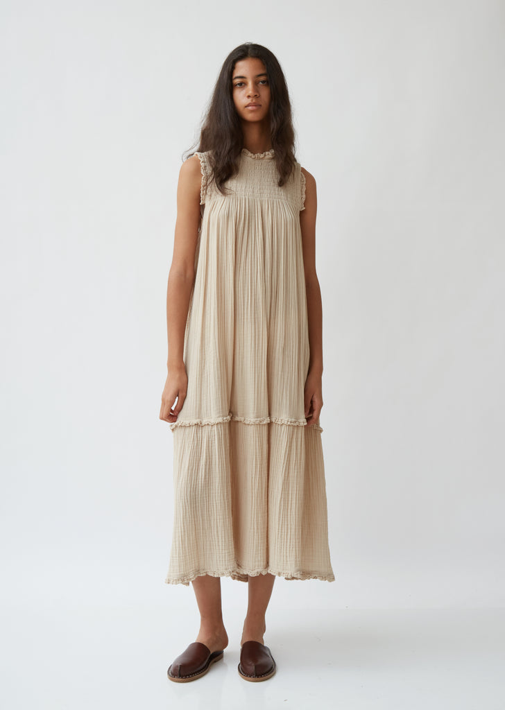 Cotton Gauze Smocked Dress